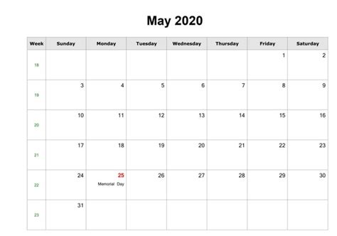Pin On May 2020 Calendar