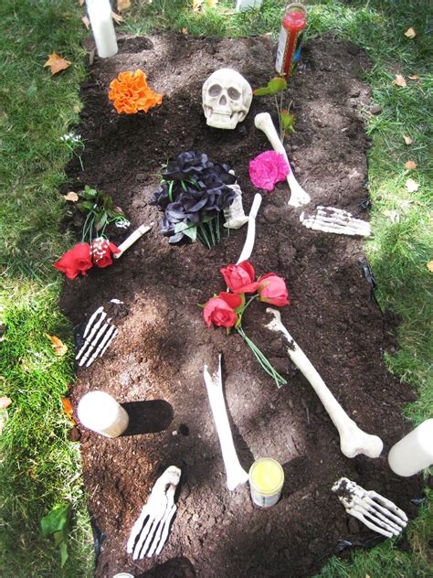 Cemetery grave decorations to honor a loved one. "Day of the Dead" Skeleton Graveyard | HGTV