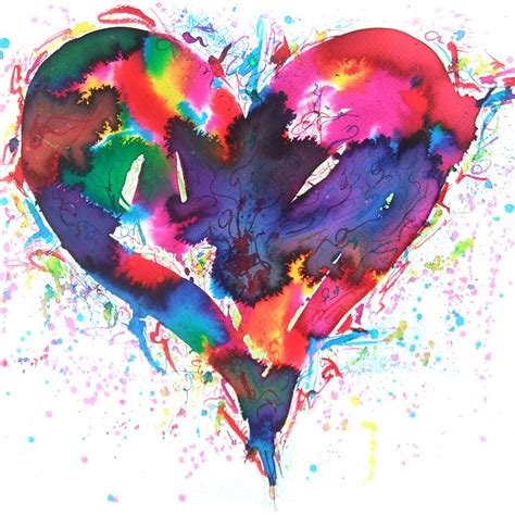Abstract Watercolour Art Painting Love Heart 20 By Emma Plunkett I