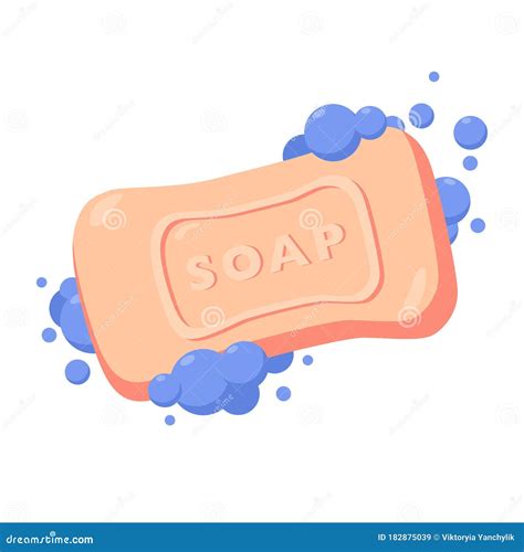 Bar Of Soap With Foam Isolated On White Background Stock Vector