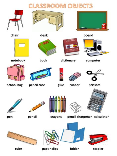 Classroom Objects Pictionarypdf
