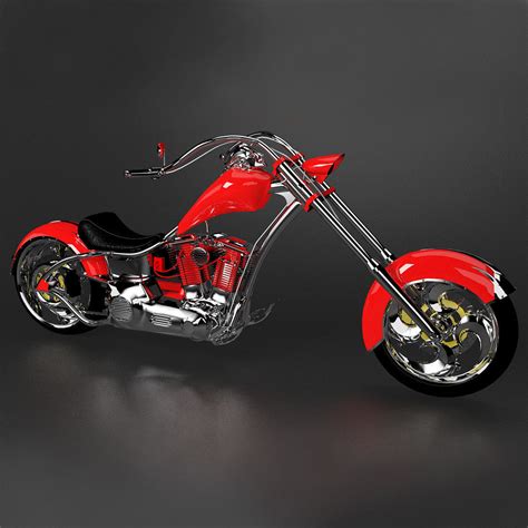 Chopper Motorcycle 3d Model Cgtrader