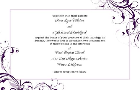 Free Microsoft Word Wedding Invitation Templates Free Wedding