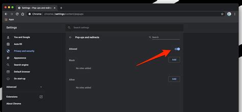 Learn how to block or allow a specific website from generating pop up. How to Allow or Block Pop-ups and Redirects in Chrome ...