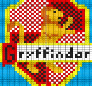 Escape to hogwarts with potter and weasley, as you color these fun pixel art activities. Gryffindor Crest Subtraction Mural - Coloring Squared