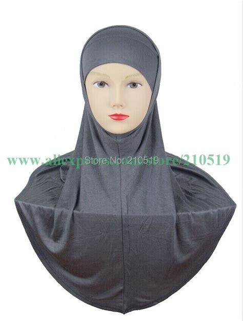 Newest High Quality Islamic Hijab Al Amira Pcs Solid Color Softy Mercerized Cotton Two Piece
