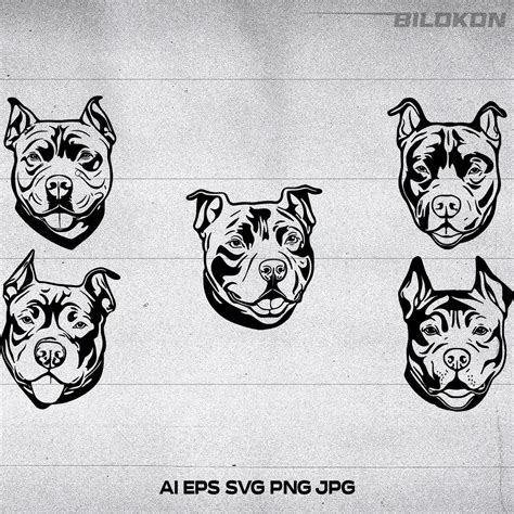 Pitbull Dog Face Svg Vector Illustration Masterbundles
