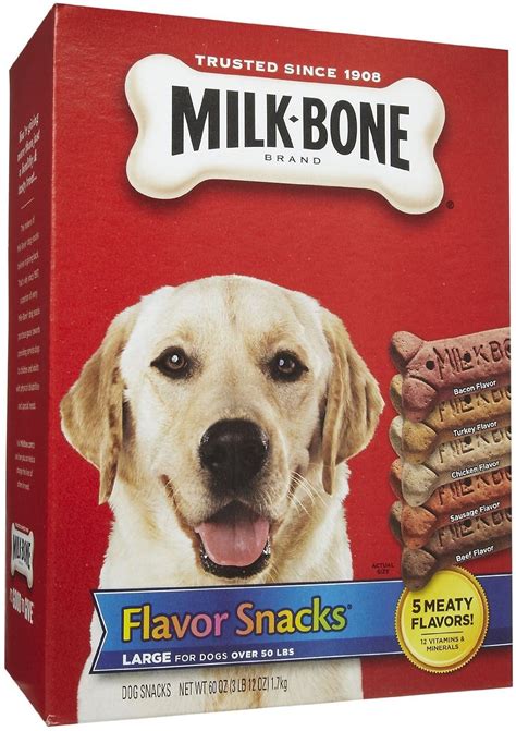 Example of the most popular ones. MILK-BONE Flavor Snacks Large Biscuit Dog Treats, 60-oz ...