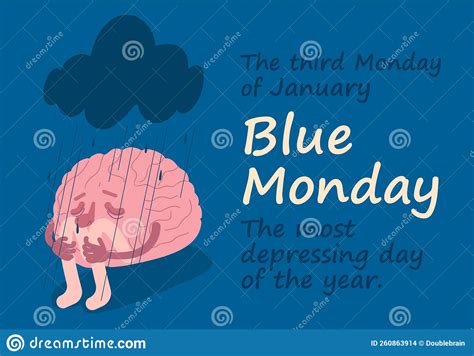 Blue Monday The Most Depressing Saddest Day Of The Year Stock Vector