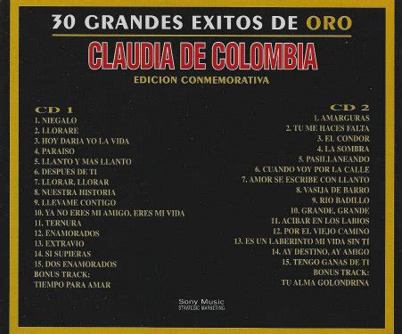 cecilioperlan2 Claudia de Colombia 2001 30 Grandes Éxitos de Oro