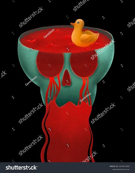 Alloween Horror Crying Skull Blood Lake Stock Illustration 2032013492