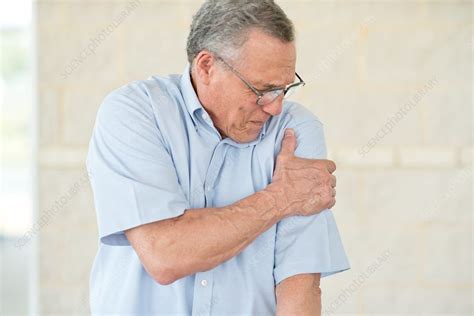 Senior Man Holding His Left Arm In Pain Stock Image F0182391