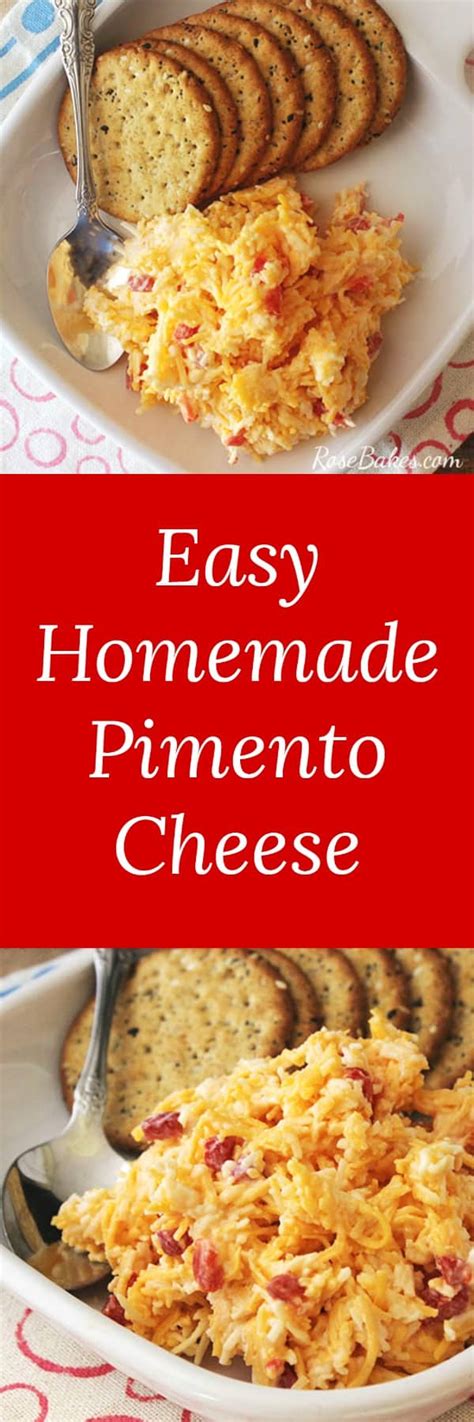 Pulse, scraping down the sides as necessary, until smooth, about 45 seconds. Homemade Pimento Cheese - Rose Bakes