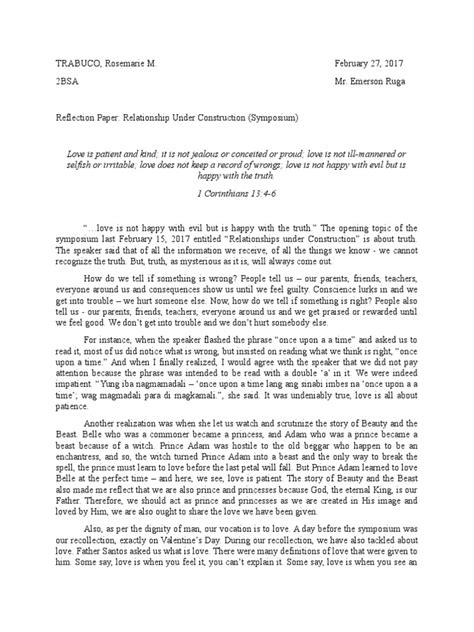 Check spelling or type a new query. Reflection Paper Relationship Under Construction ...
