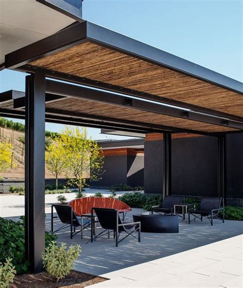Technowood pergola systems offer a2 class fireproof, light, collapsible/fixed sunblade roof and can be completely customized to every project. Nine Suns by Grant K. Gibson at grantkgibson.com en 2019 | Techo de pérgola, Pergolas modernas y ...
