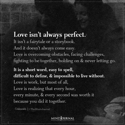 Love Isnt Always Perfect Love Quotes The Minds Journal