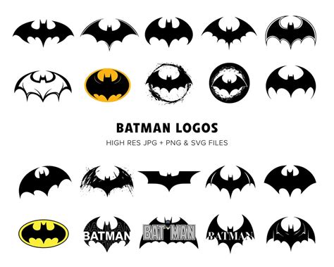 Batman Logos Svg Bat Vector Illustrations 20 High Quality Svgs Batman