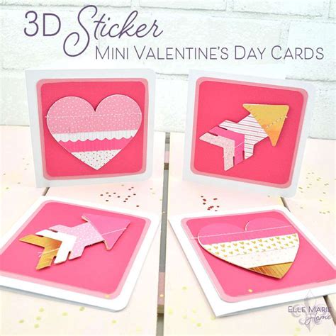 3d Sticker Mini Valentines Day Cards