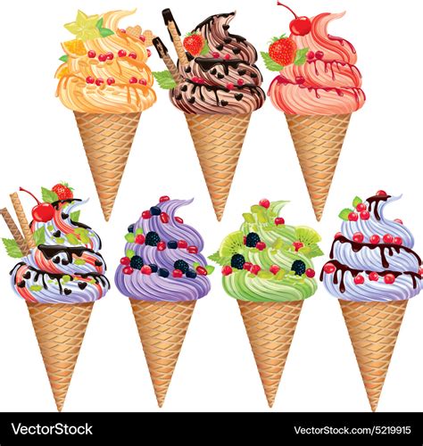 Ice Cream Set Royalty Free Vector Image VectorStock