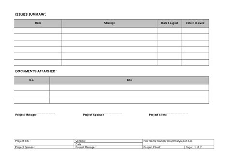 Production Shift Handover Template Excel