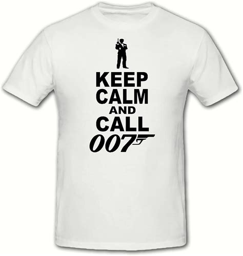 Keep Calm And Call 007james Bond T Shirt Sm 2xl 2xlarge 46 48 Chest Blue Uk