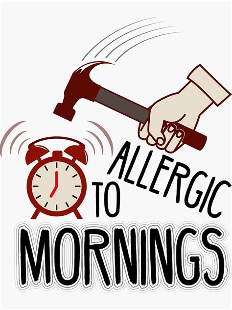Allergic To Mornings Sticker Sticker For Sale By Funky D Duo Redbubble