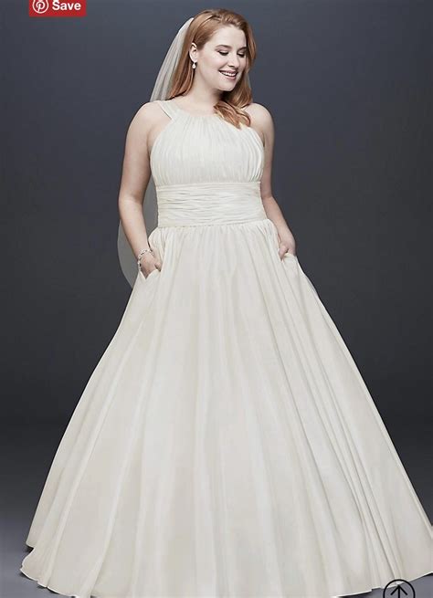 David S Bridal Collection Taffeta Plus Size Ball Gown New Wedding Dress