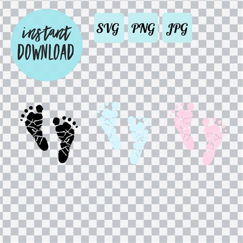 Footprints Clip Art Baby Footprints Svg Baby Footprints Png Digital