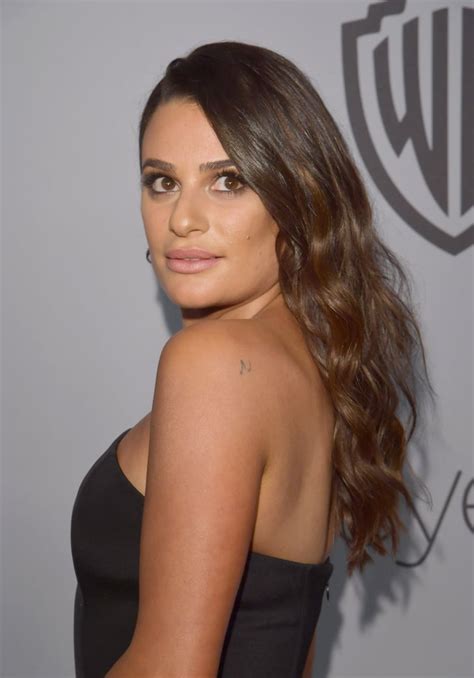Lea Michele At The 2018 Golden Globes Instyle Party Celebrity Tattoos