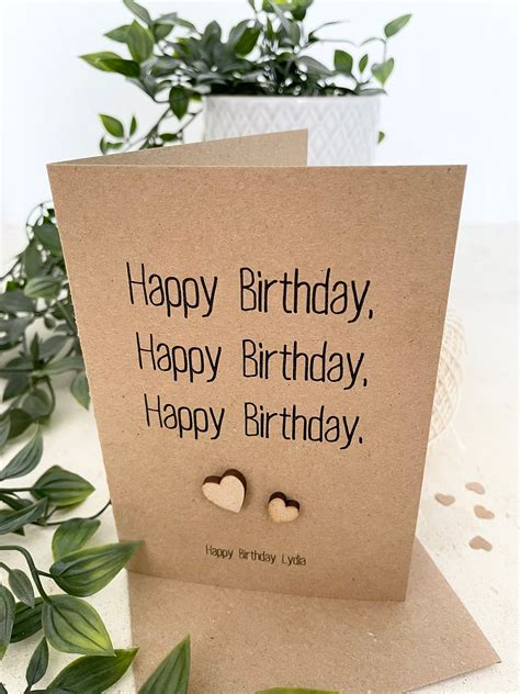 Rustic Happy Birthday Card Happy Birthday Personalised Mum Etsy Uk