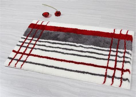 Save to favoriteschase organic cotton white bath mat. Elegant Gray Red Stripe Bathroom Rug... Mostly the site it ...