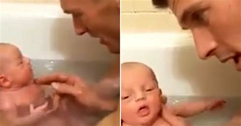 Watch Hot Dad Taking Bath With Baby Daughter Who Has Become Internet Sensation Mirror Online