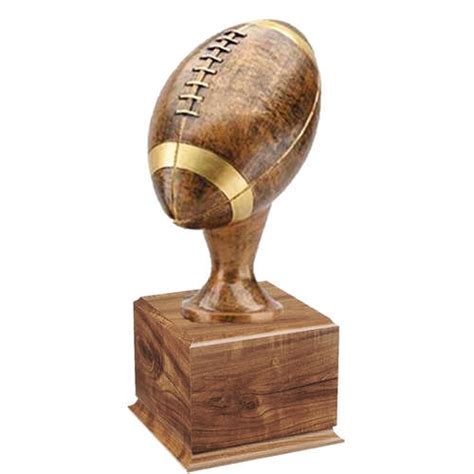 Large Football Trophy On Wood Base
