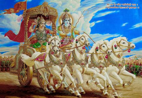 Krishna And Arjuna On Chariot During Kurukshetra War