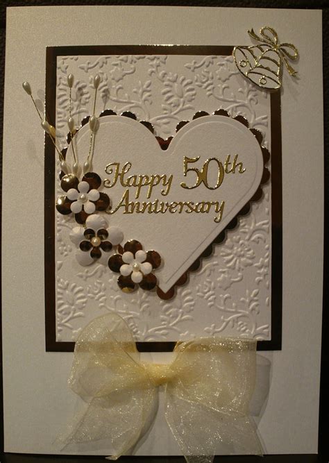 This 50th wedding anniversary greeting card has it all and will add some excitement to the occasion at hand! cards 'n' crafts: Golden Anniversary Card