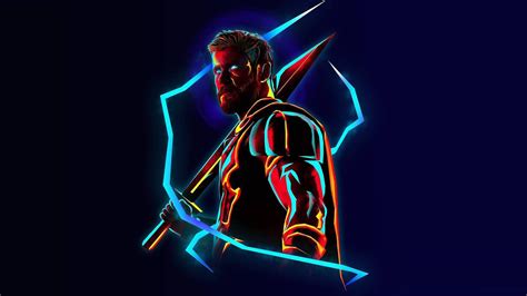 Marvel Avengers Thor Neon Hd Neon Wallpapers Hd Wallpapers Id 76262