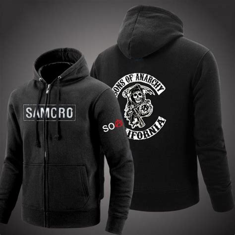 New Man Sons Of Anarchy Hoodies Soa Punk Coats Samcro Streetwear Solid