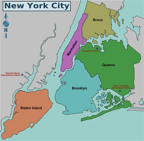 Map Of Nyc 5 Boroughs And Neighborhoods New York City Map Map Of New