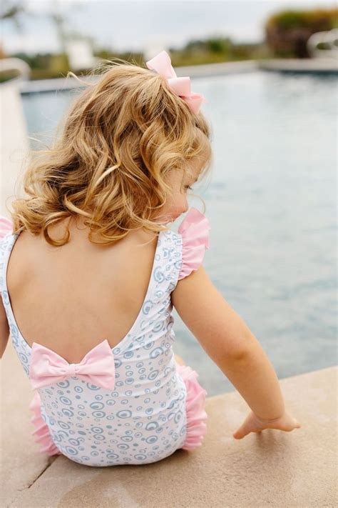 Girls Pink Ruffle Swimsuit Harper Little English Little Girl Dress