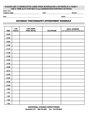 Appointment slots are useful when you don't know who needs to meet with you, but you want to make yourself available. Fillable Online Saturday Appointment Schedule Form ...