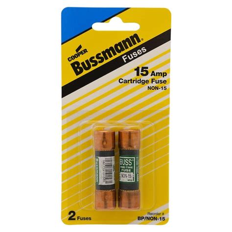 Cooper Bussmann 2 Pack 15 Amp Fast Acting Cartridge Fuse In The Fuses