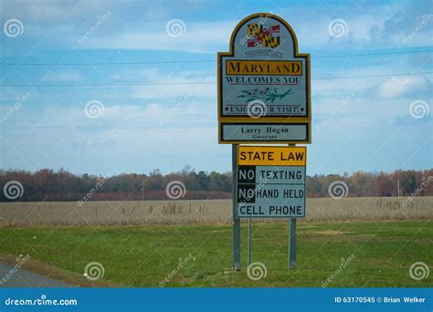 Maryland Welcomes You Stock Photo Image 63170545