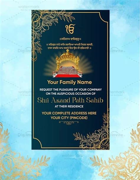 Akhand Path Invitation E Card Code Di At Rs Piece Scroll