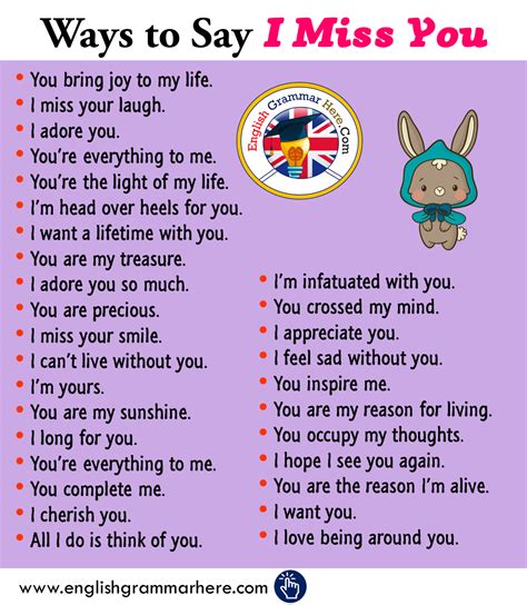27 Ways To Say I Miss You In English English Grammar Here