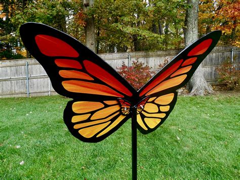 Butterfly Garden Sculpture Butterfly Metal Sculpture Large Etsy