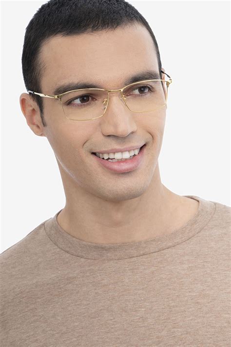 Constant Rectangle Gold Glasses For Men Eyebuydirect