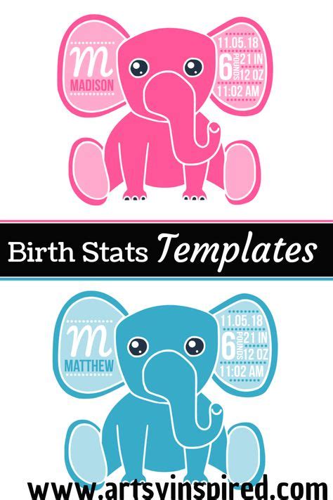 Birth Stats Templates Easy 10 Minute Diy Baby Keepsakes In 2020 With