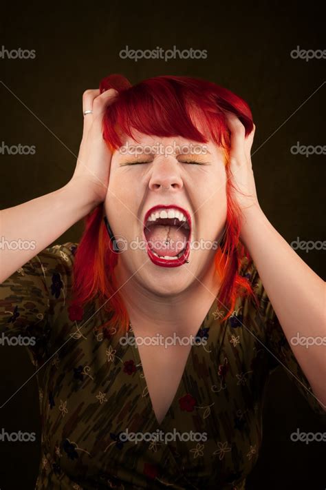 Punky Girl With Red Hair — Stock Photo © Creatista 40107341