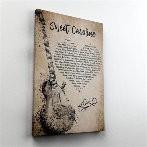 Neil Diamond Sweet Caroline Lyrics Poster Lyrics Poster Etsy