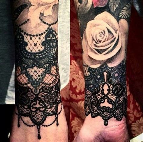 Lace And A Rose Tattoo Lace Sleeve Tattoos Black Lace Tattoo Lace